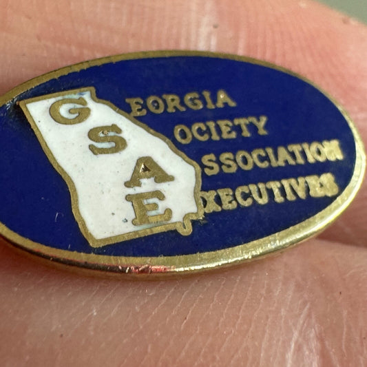 Vintage Georgia Society of Association Executives Lapel Pin Tie Tack GSAE