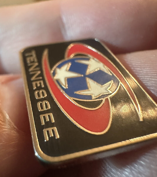 Vintage Tennessee State Flag Inspired Lapel Pin New Old Stock Souvenir Tourist