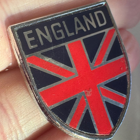 Vintage England Flag Union Jack Shield Crest Lapel Pin