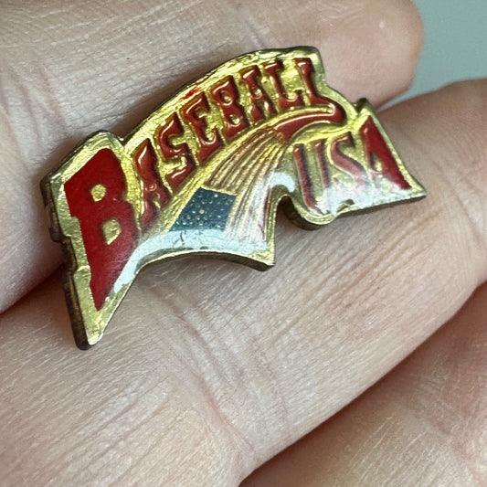 Vintage Baseball USA Pin – Patriotic Sports Enamel Collectible