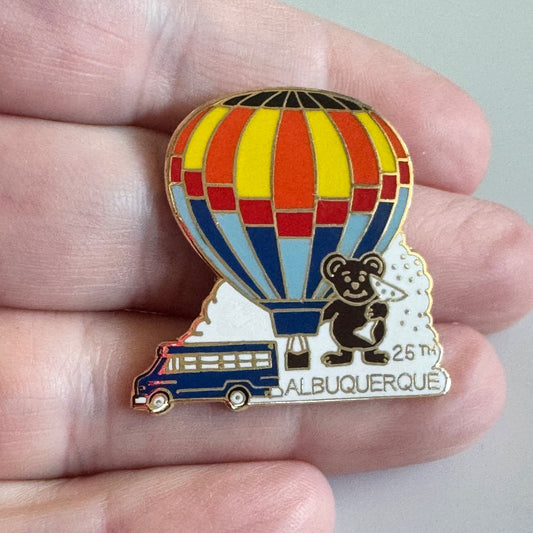 Vintage Albuquerque Hot Air Balloon 25th Bear Lapel Pin AIBF