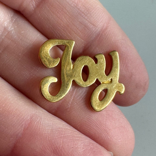 "Joy" Script Pin – Elegant Golden Word Design Gold Tone