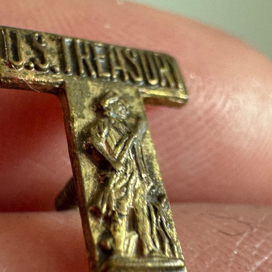 Vintage U.S. Treasury T Men Screwback Lapel Pin