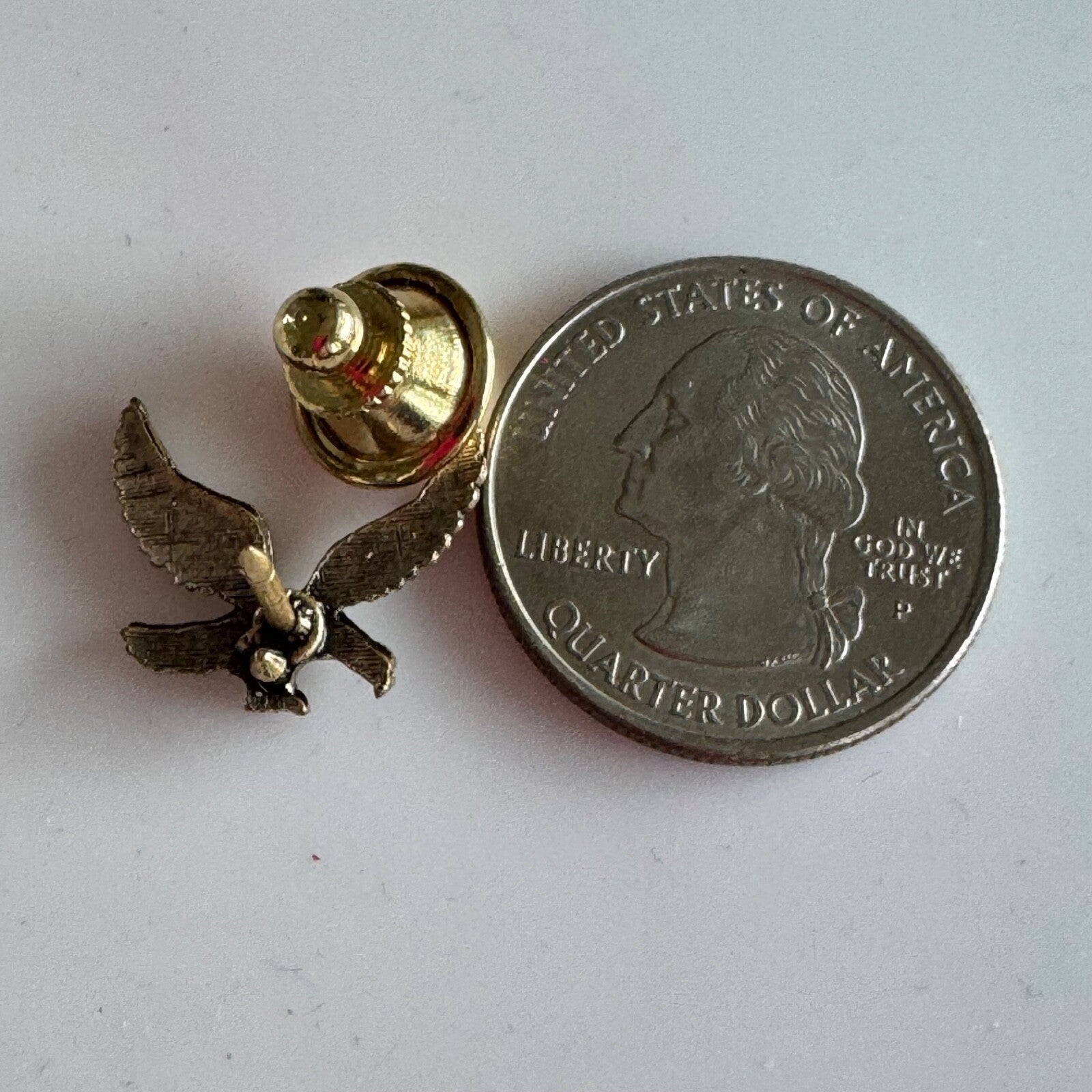Bronze Eagle Pin Tie Tack – Small Detailed American Symbol Eagle Badge