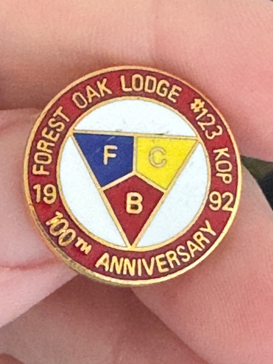 Vintage Forest Oak Lodge #123 KOP 100th Anniversary Pin – BFC Triangle