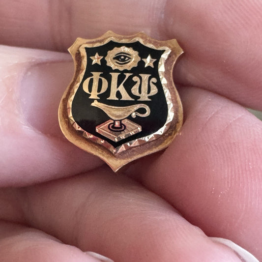 1938 14k Yellow Gold Vintage Enamel Frat Phi Kappa Psi Pin University of Iowa
