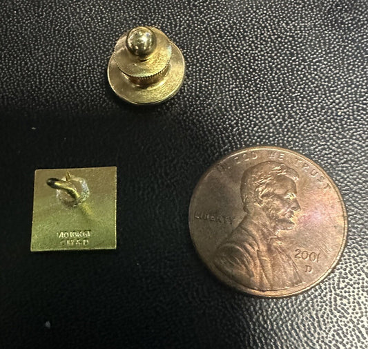 1991 IBM 100% CLUB 10K GOLD 3/8" EMPLOYEE PIN-- NICE W/ 1/10 10k STAMP