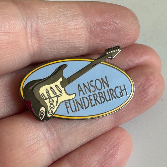 Anson Funderburgh Guitar Shaped Blues Music Enamel Pin