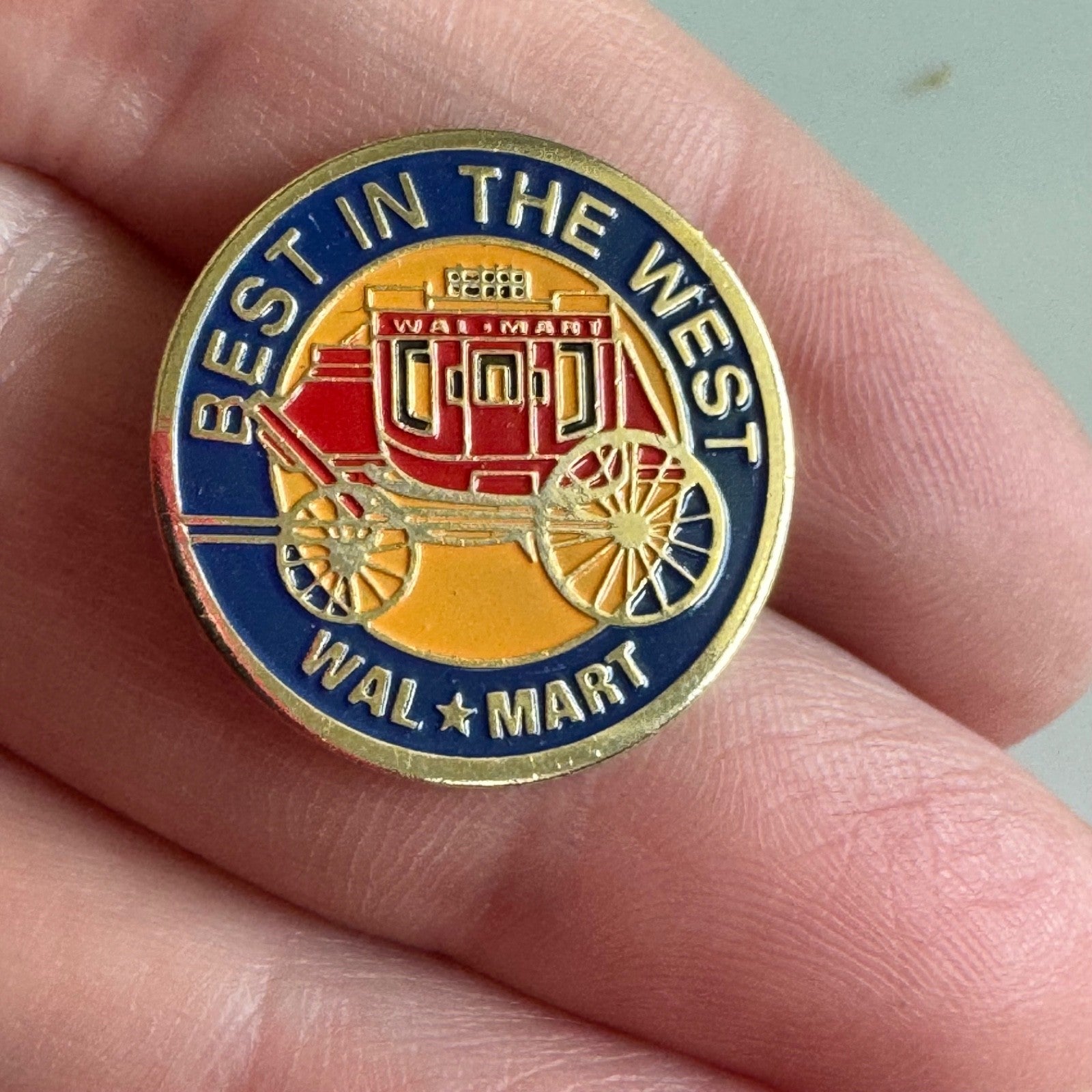 Vintage Walmart Best in the West Stagecoach Pin Wal-Mart