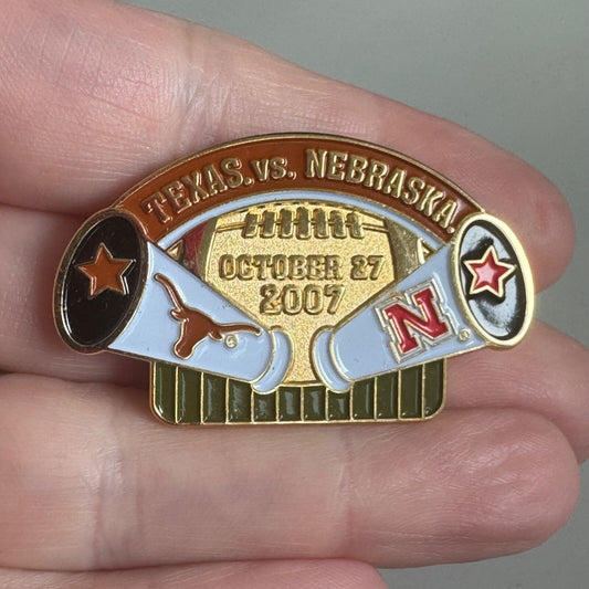 2007 Texas vs. Nebraska Football Pin University of Longhorns Cornhuskers