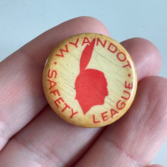 Antique Wyandot Safety League Lapel Pin Button Sandusky Ohio