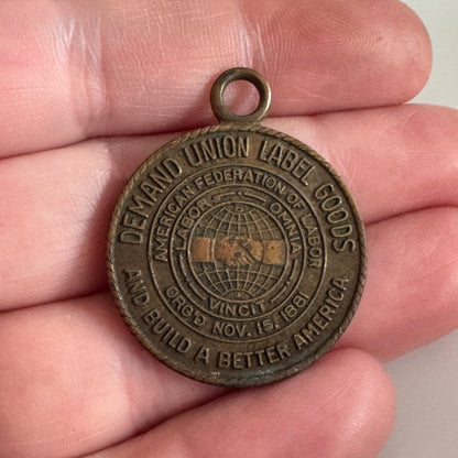 1949 American Federation of Labor Exhibit Union Industries Show Medal Medallion