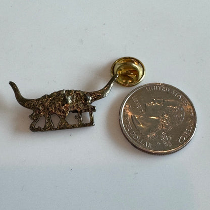 Vintage Texas Longhorn Horns Souvenir Tourist Lapel Pin 