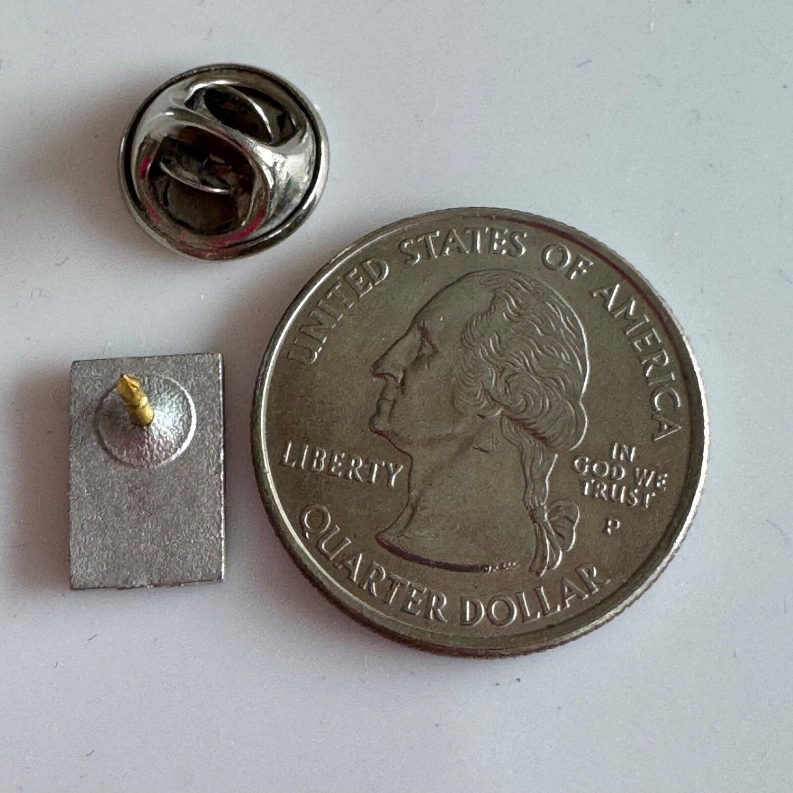 United Methodist Church Emblem Lapel Pin Tie Tack – Silver and Red Rectangle