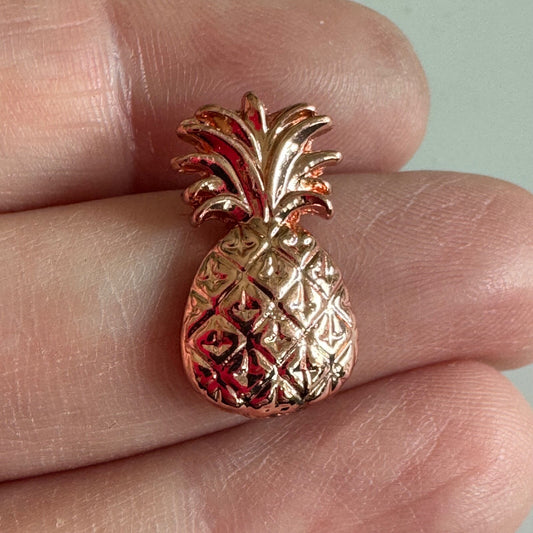 Rose Gold Pineapple Pin – Tropical Fruit Brooch Island Style Jewelry
