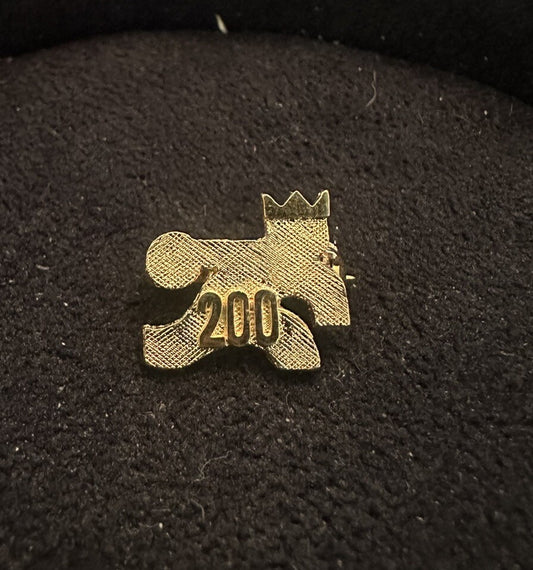 Vintage Brunswick Bowler Man Bowling 200 Club Gold Tone Lapel Pin