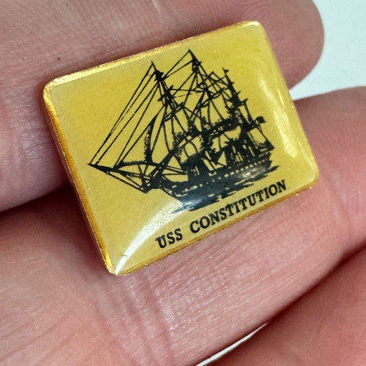 Vintage USS Constitution “Old Ironsides” Tall Ship Souvenir Enamel Lapel Pin