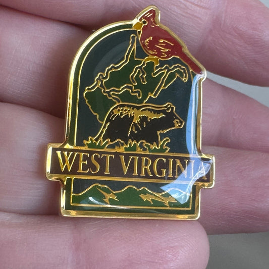 Vintage West Virginia Cardinal Souvenir Tourist Lapel Pin 