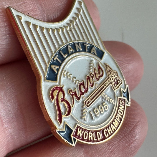 Vintage Atlanta Braves 1995 World Champions Pin – MLB Baseball Emblem