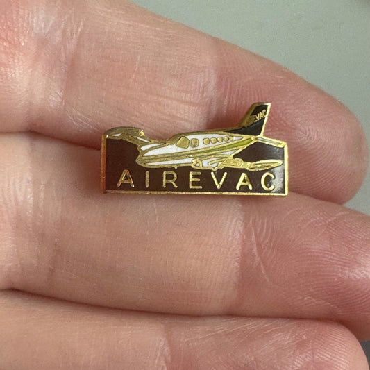 Vtg AirEvac Aircraft Gold Enamel Lapel Pin Fixed Wing Medical Transport Rescue