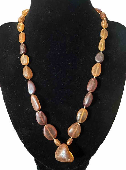 Antique Natural Cognac and Honey Amber Baltic Amber Beads Bead 30g 21” Necklace