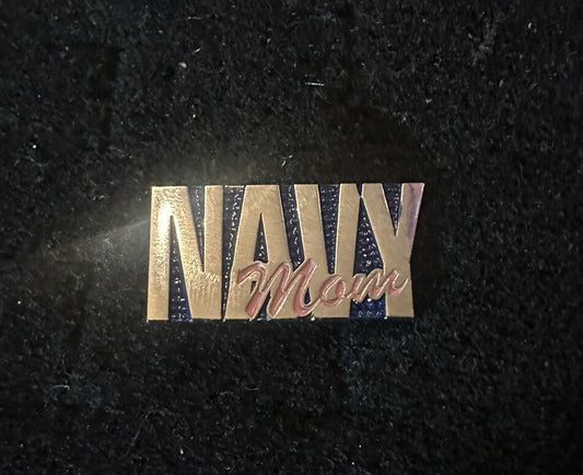 Navy Mom Lapel Pin Hat Tac - Silver Tone
