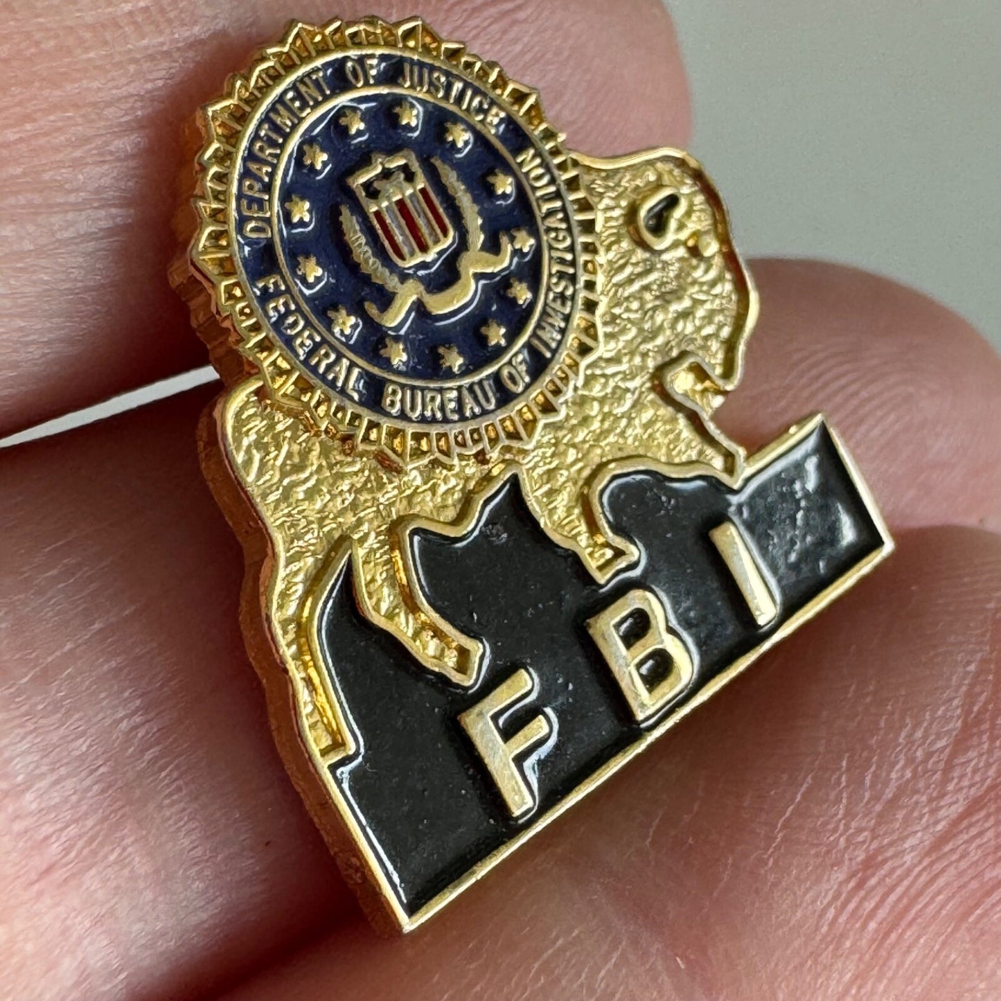 Vintage FBI Buffalo Bureau New York Enamel Lapel Pin NY