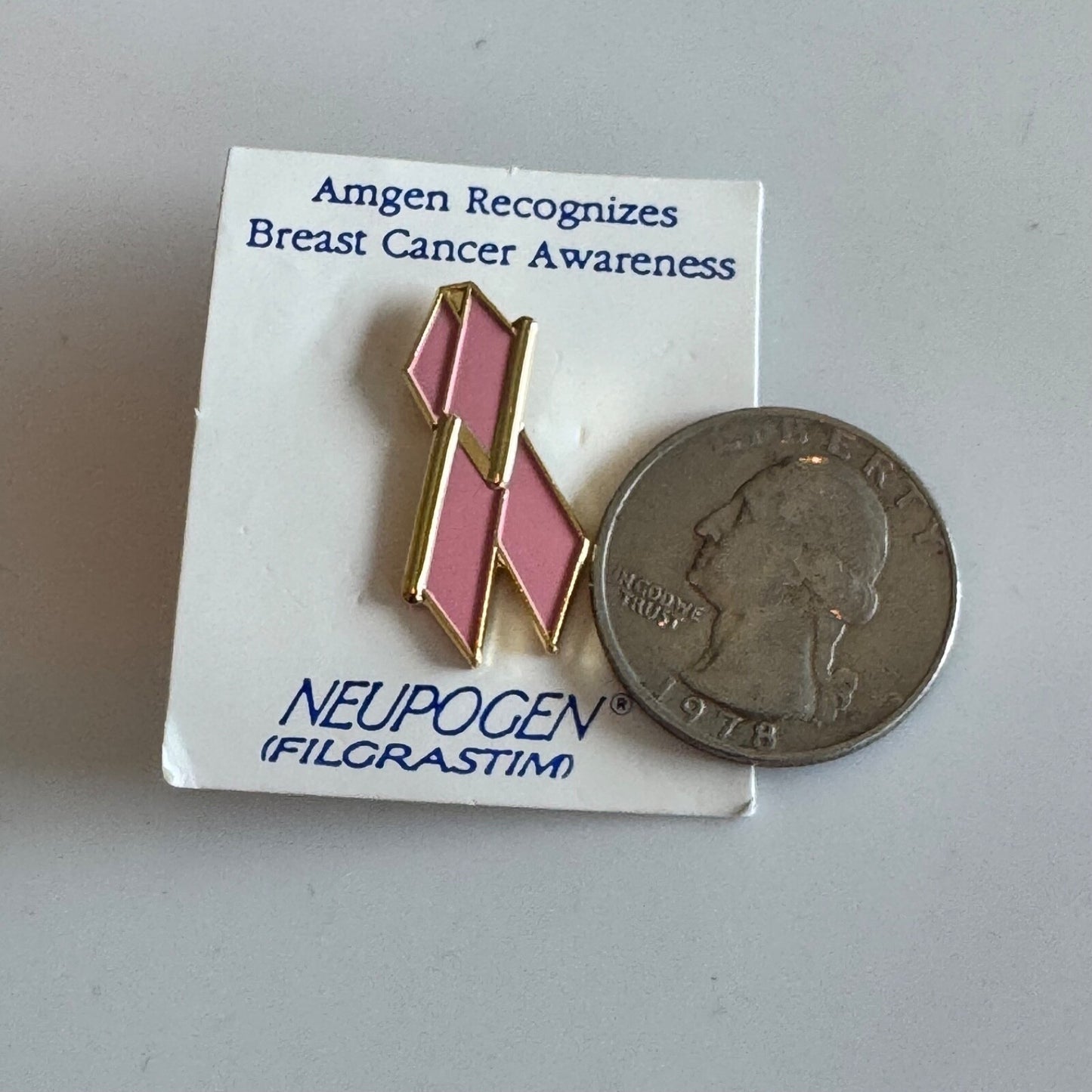 Vintage Neupogen Breast Cancer Awareness Pin – Amgen Pink Ribbon