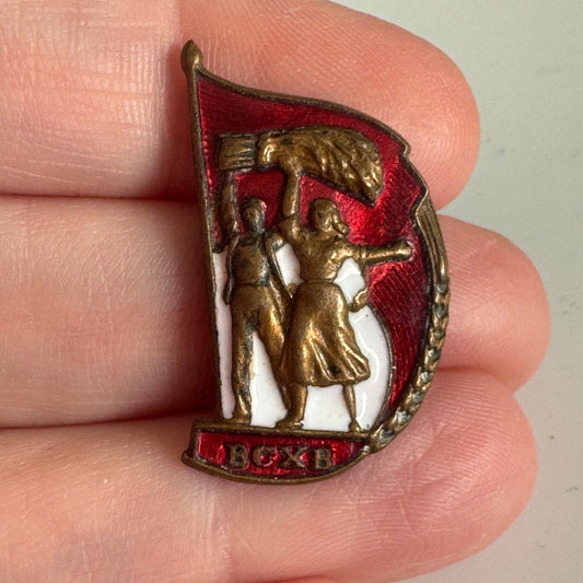 1950s USSR Soviet Russia VSHV All-Soviet Agricultural Exhibition Pin Badge BCXB