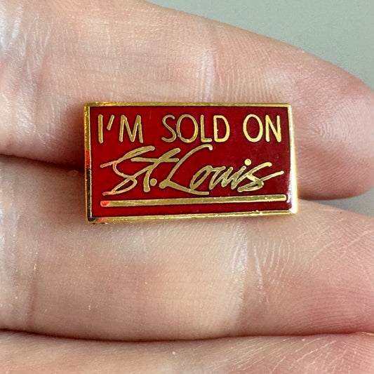 Vintage I’m Sold on St. Louis Pin – Retro Tourism Souvenir Tourist