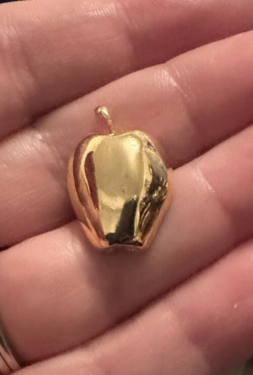 Gold Tone Apple Lapel Pin Jubilee Larger Sized