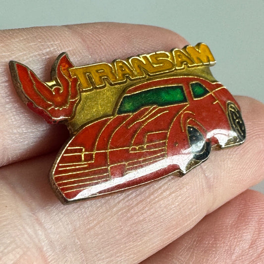 Vintage Pontiac Trans Am Pin – Retro Red Muscle Car Enamel Badge