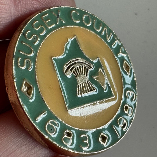 Vintage 1983 Sussex County Delaware 200th Anniversary Lapel Pin 1683