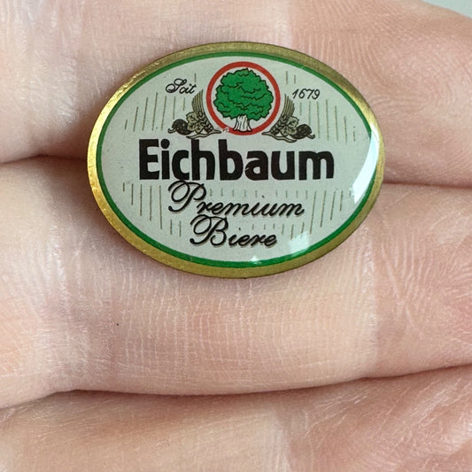Vintage Eichbaum Premium Biere Enamel Pin – German Beer Brewery