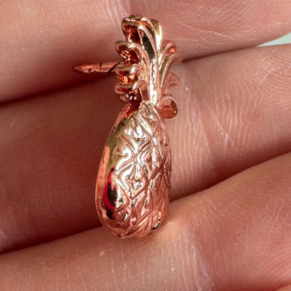Rose Gold Pineapple Pin – Tropical Fruit Brooch Island Style Jewelry