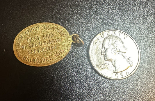 ‌Vintage USF Constellation Ship Maryland MD Charm Pendant U.S.F.