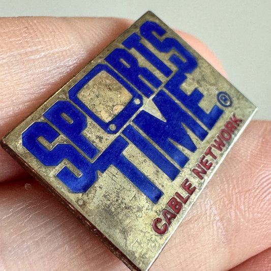 Vintage 1980s Sports Time Cable Network Pin – Anheuser-Busch TV Collector’s Item