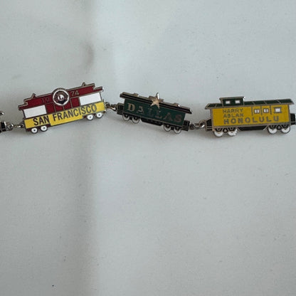 1974 LIONS CLUB GROUP OF 6 TRAIN PINS Nevada Mexico City Miami Honolulu