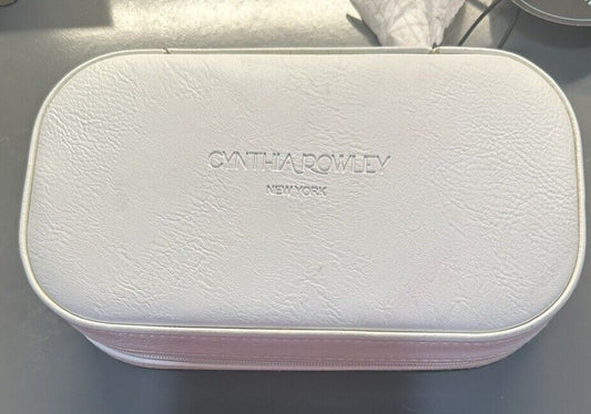Cynthia Rowley New York Cactus Pink Green Jewelry Travel Box Tassel Zipper Pull