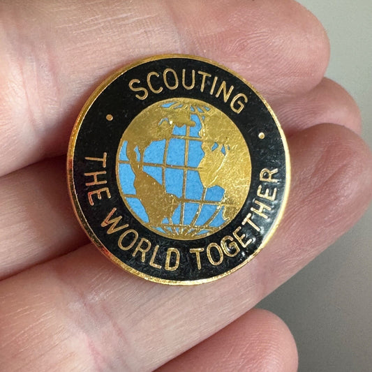 Vintage Scouting The World Together Pin – Boy Scouts Cub Gold & Black Badge