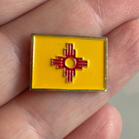 Vintage New Mexico State Flag Enamel Lapel Pin