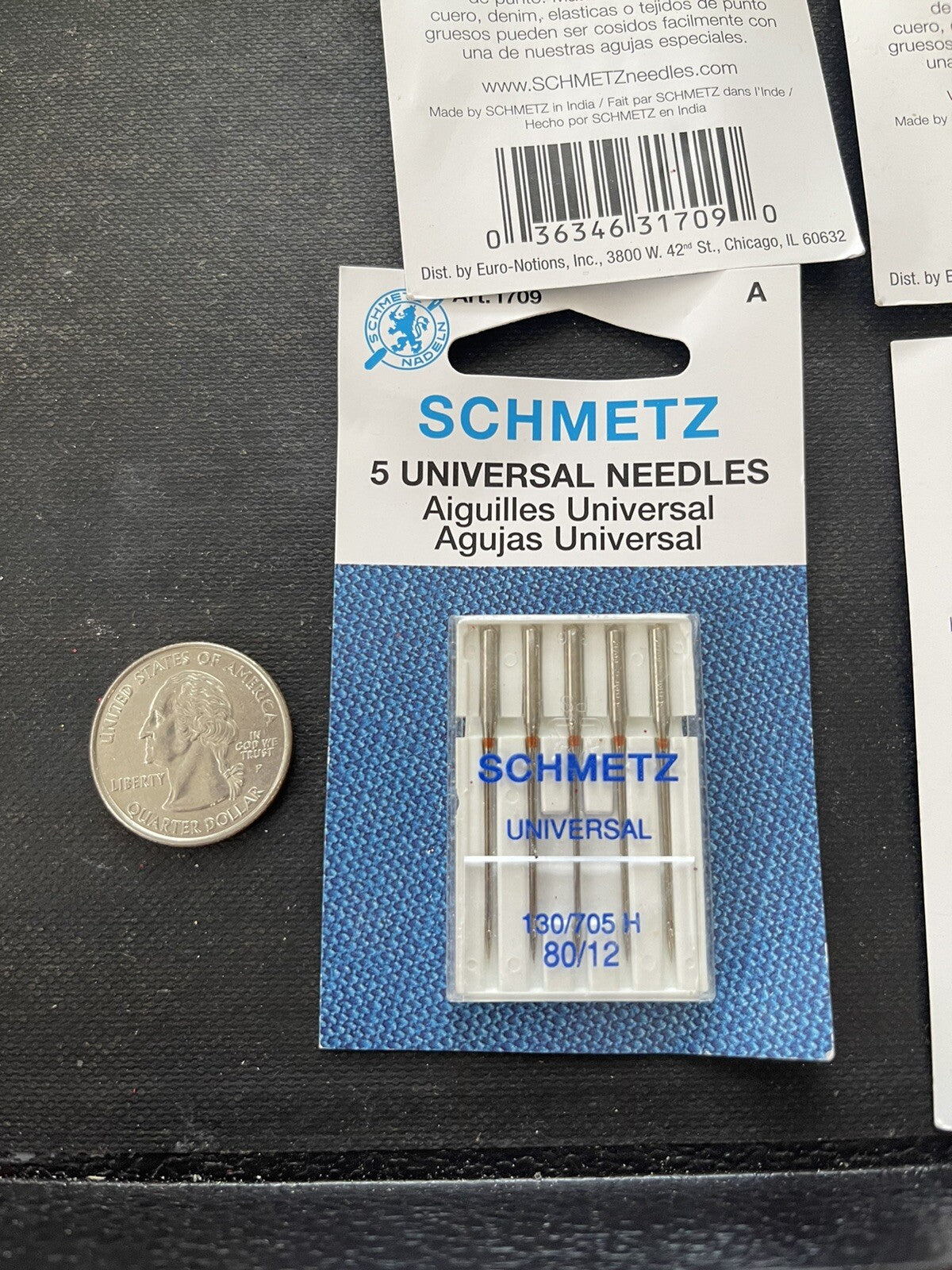 20 Schmetz Universal Sewing Machine Needles 130/705H Size 80/12