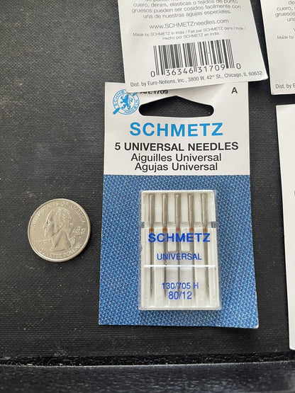 20 Schmetz Universal Sewing Machine Needles 130/705H Size 80/12