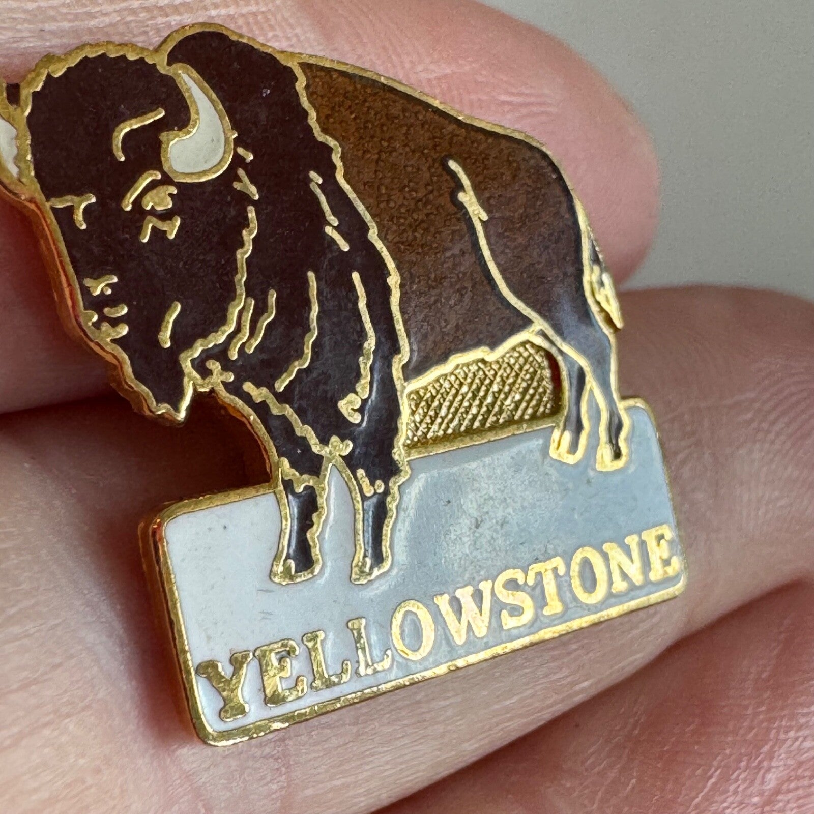 Yellowstone Bison Lapel Pin – National Park Wildlife Souvenir Pinnacle Designs