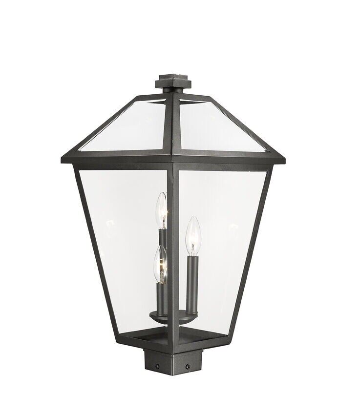 Z-Lite 579PHXLS Black Talbot 3-Light 23"H Outdoor Single Head Post Light