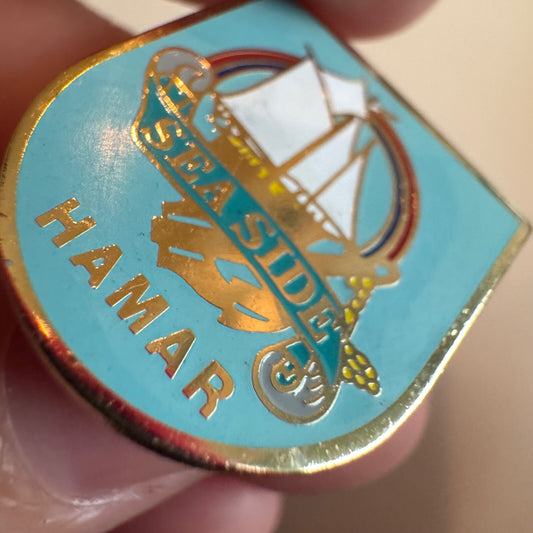 Vintage Sea Side Hamar Norway Lapel Pin Souvenir Tourist