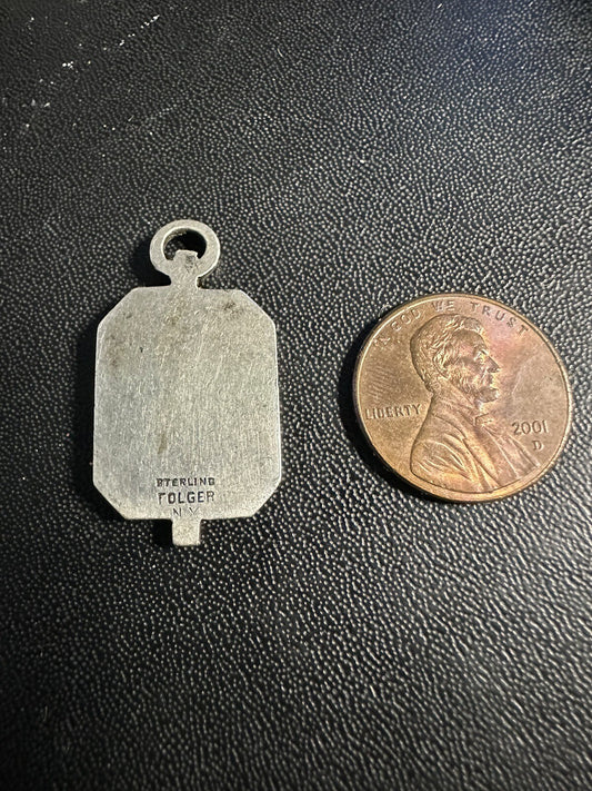 Antique Sterling Silver Academy High School Debating Club Key Fob Charm Pendant
