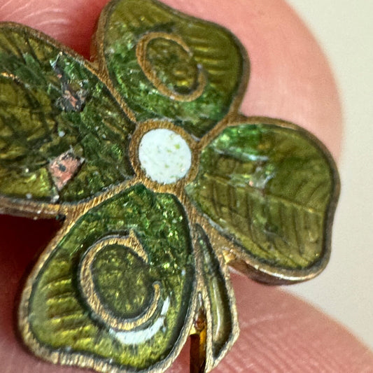Vintage CC 4-H 4H Clover Lapel Pin Shamrock