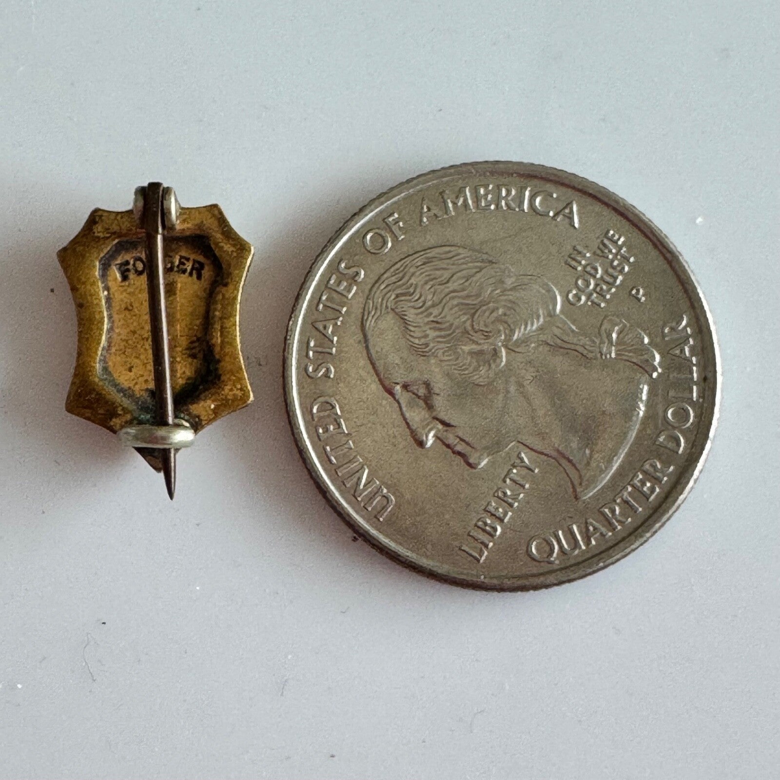 Antique 1911 EHS High School ’11 Pin – Black & Gold Shield Lapel Badge