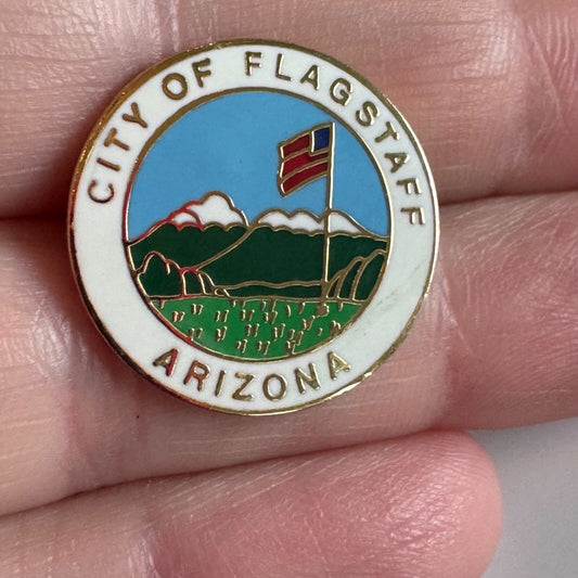 Vintage City of Flagstaff Arizona Coat of Arms Lapel Pin Souvenir Tourist